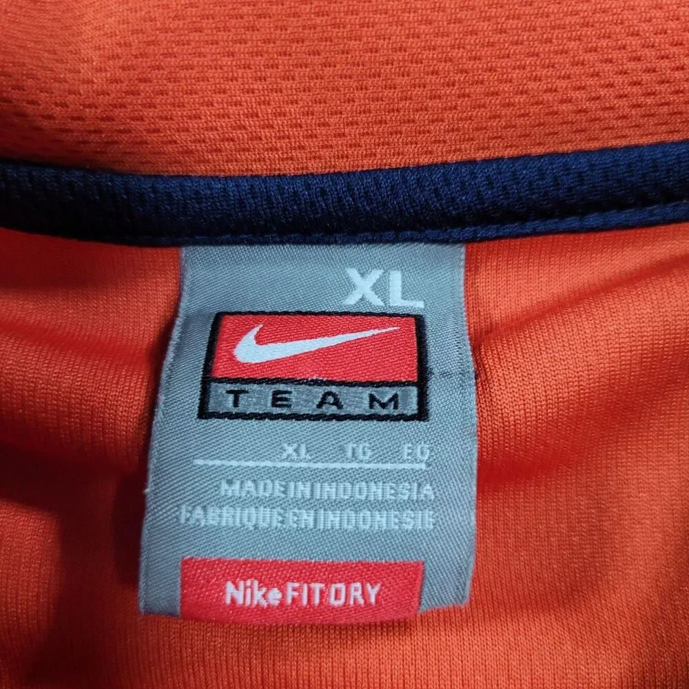 Illinois Fighting Illini Shirt Mens XL Orange NCAA Basketball Nike Fit Dry Polo